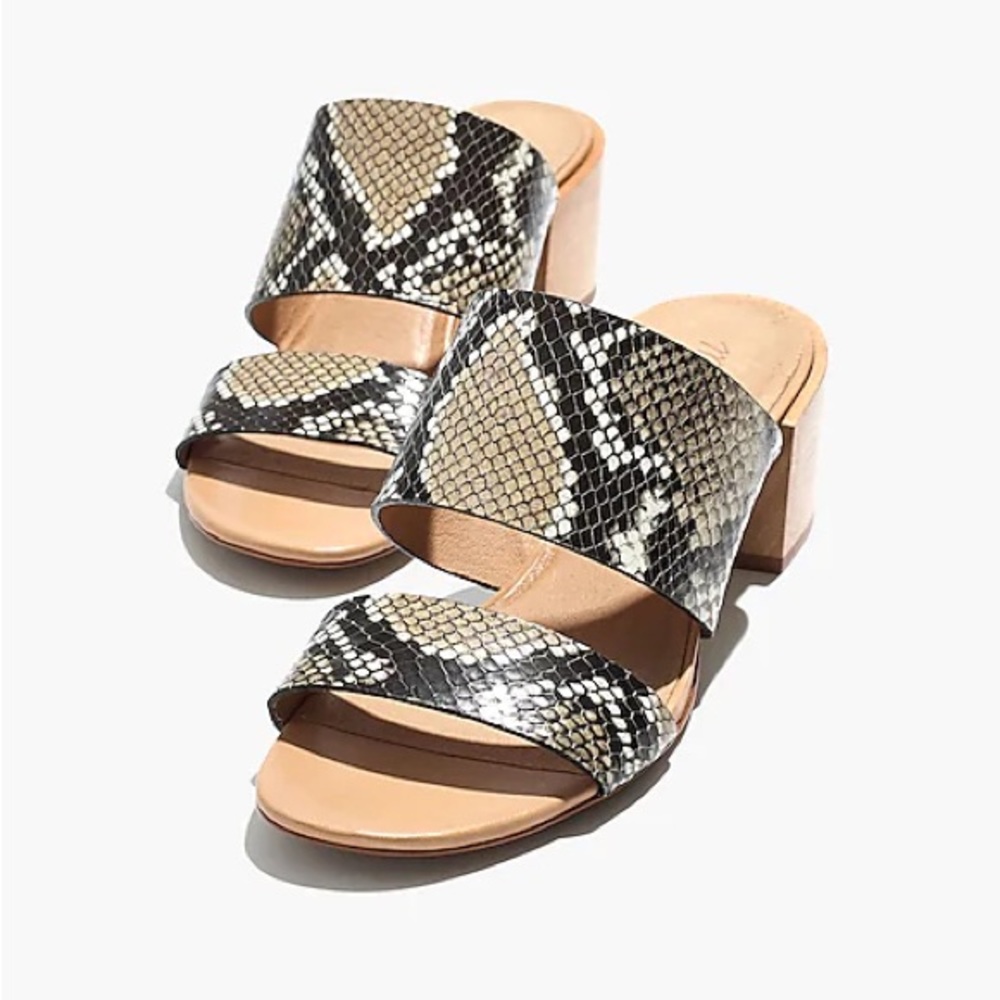 Madewell 7 Kiera Mule Sandal in Snake Embossed